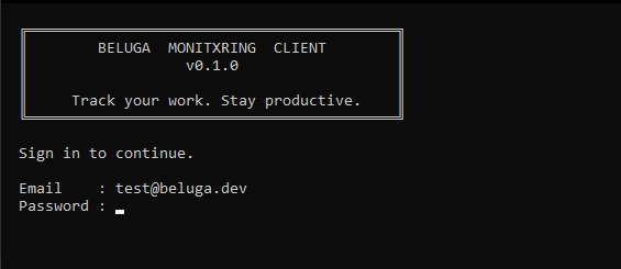 Enter credentials
